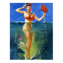 Diving Pin-Up Postcards