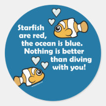 Diving With You Round Sticker