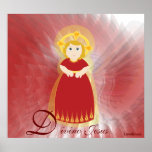 "Divino Jesus" Dazzling Love On Red Angel's Wings Print