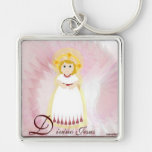 Divino Jesus Dazzling LoveBurgundy Angel's Wings Keychains