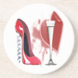 Divorce Celetration Corkscrew and Champagne Coaste coasters