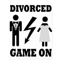 divorced game on icon post card