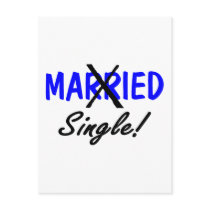 Divorced Single Blue Post Cards