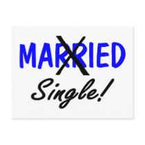 Divorced Single Blue Post Cards