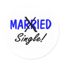 Divorced Single (Blue) Round Stickers
