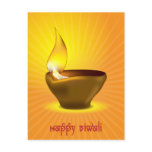Diwali Diya - Oil lamp for dipawali celebration postcards