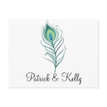 DIY Elegant Peacock Feather postcards