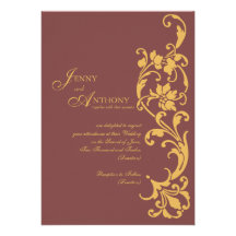 DIY Elegant Simplicity in Brown and Burnt Orange Announcement