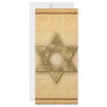 DIY Gold Star of David / Bar Mitzvah template Custom Rack Cards