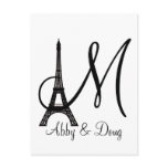 DIY Monogram Eiffel tower design postcards
