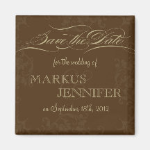 DIY Vintage Chocolate & Cocoa Save the Date Magnet