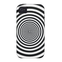 dizzy illusion black and white circle art vo1 vibe iPhone 4 cover
