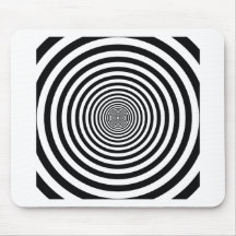 dizzy illusion black and white circle art vo1 mousepad