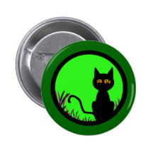 Dizzy Moon Cat Pinback Button