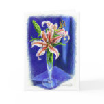 Dizzy Oriental Lily in colored pencil cards
