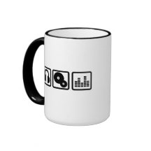 DJ Equalizer headphones vinyl Coffee Mug