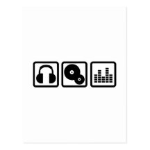 DJ Equalizer headphones vinyl Postcard