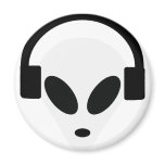 dj headphone alien area 51 fridge magnet