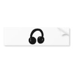 dj headphones bumper sticker