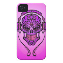 DJ Sugar Skull – Purple iPhone 4 Covers