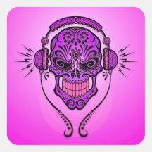 DJ Sugar Skull – Purple Sticker