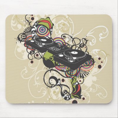DJ turntable Mousepad by coconutpie