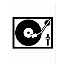 DJ - Turntable Postcard