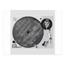 DJ Turntable Postcard