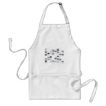 DNA Code Art Black on White Aprons