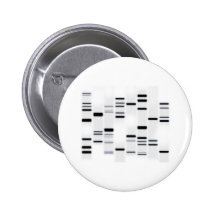 DNA Code Art Black on White Pinback Button