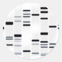 DNA Code Art Black on White Round Sticker