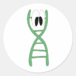 DNA Strand Round Stickers