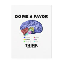 Do Me A Favour Think (Brain Anatomy Humour)