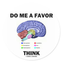 Do Me A Favour Think (Brain Anatomy Humour)