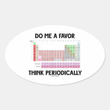 Do Me A Favour Think Periodically (Periodic Table) Oval Stickers