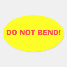Do Not Bend Oval Stickers