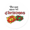 Do Not Open Until Christmas stickers
