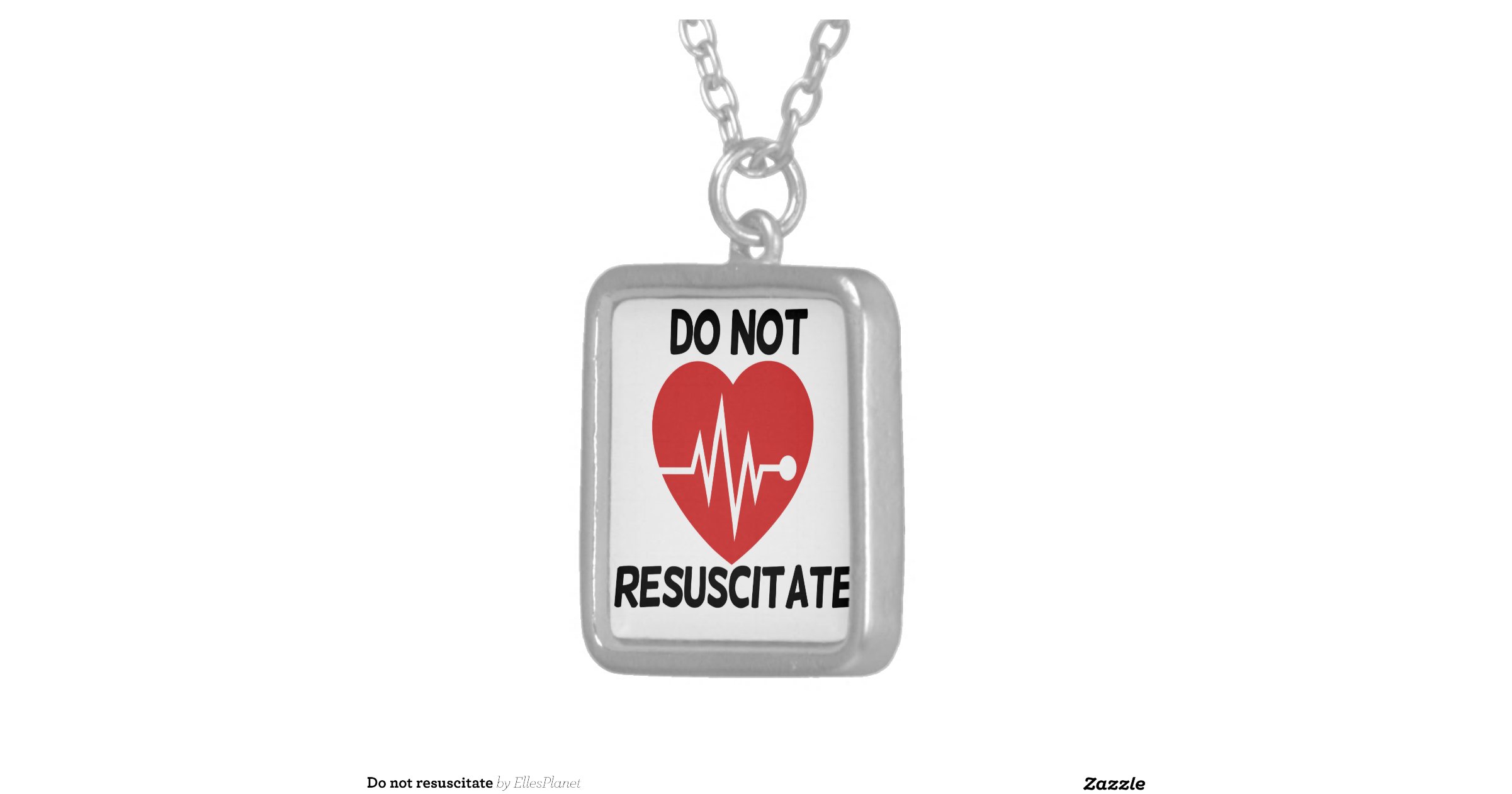 Do not resuscitate square pendant necklace Zazzle