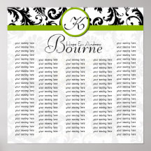 Do Not Use Template- Seating Chart for Reception Poster