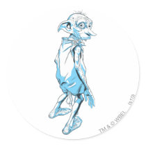 Dobby Looking Over 1 Round Sticker