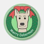 Doberman Christmas Magnets