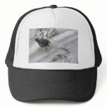 Doberman Happy Circle in Snow Ball Cap hats