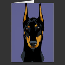 Doberman Head, Black, Cropped cards