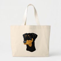 Doberman Head, Black, Uncropped Canvas Bag
