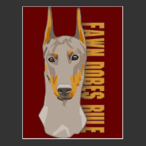 Doberman Head, Fawn Dogs Rule postcards