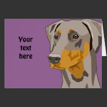 Doberman Head, Fawn, Uncropped cards