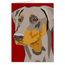 Doberman Head, Fawn, Uncropped Cards