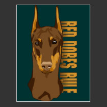 Doberman Head, Red Dobes Rule postcards