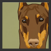 Doberman Head, Red invitations