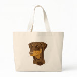 Doberman Head, Red, Uncropped Tote Bags